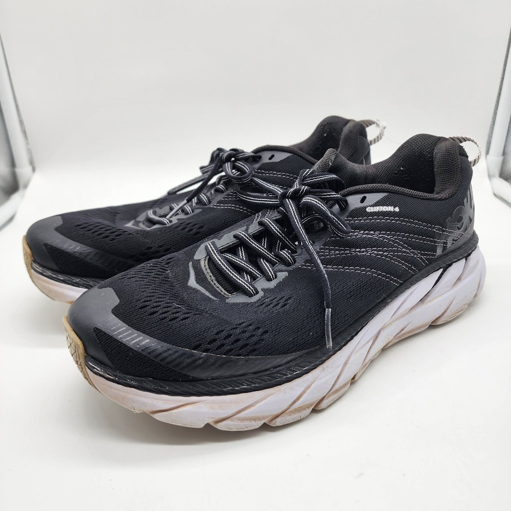 Hoka One One Clifton 6 Running Shoes Women's 8.5 D Wide Black White